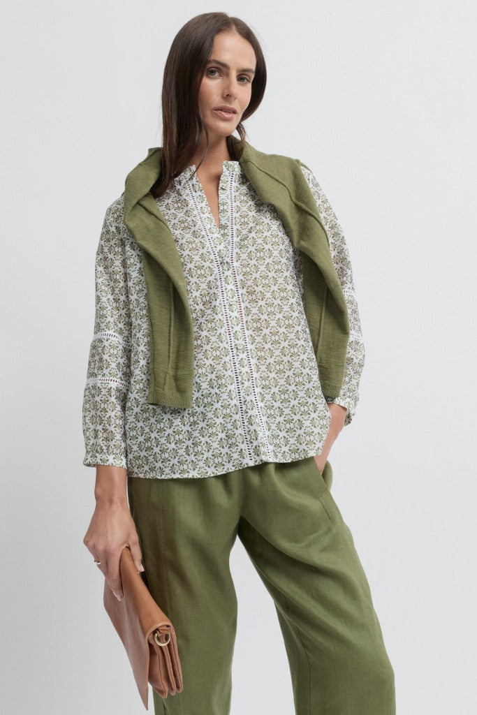 Vine Blouse in Ecru / Lawn