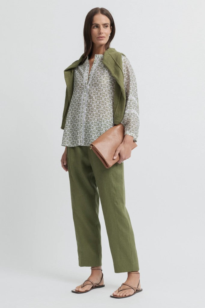 Vine Blouse in Ecru / Lawn