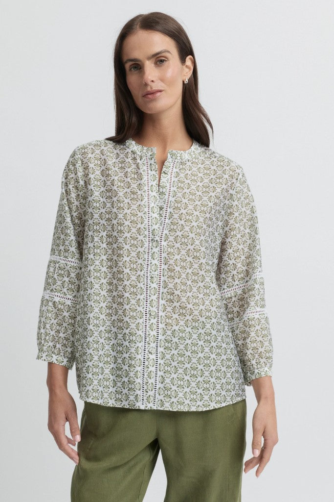 Vine Blouse in Ecru / Lawn