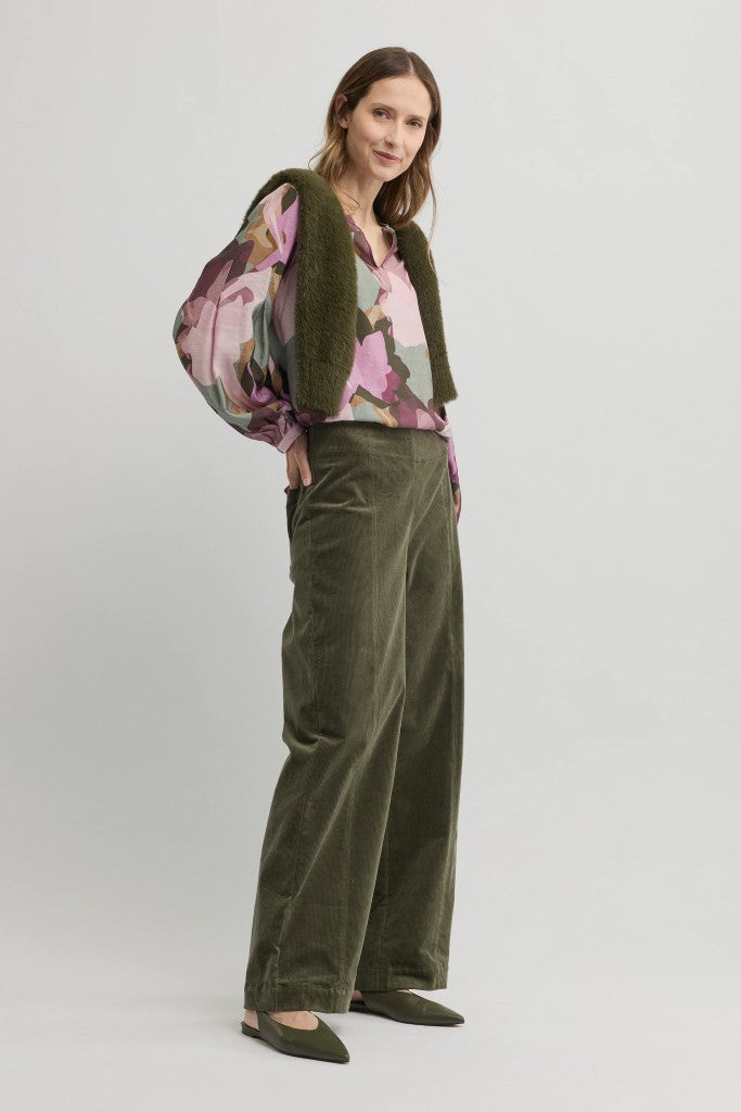 Woods Wide Leg Pants in Loden