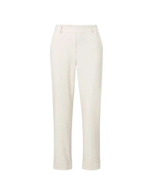 Elastic Waist Trousers in Chalk White