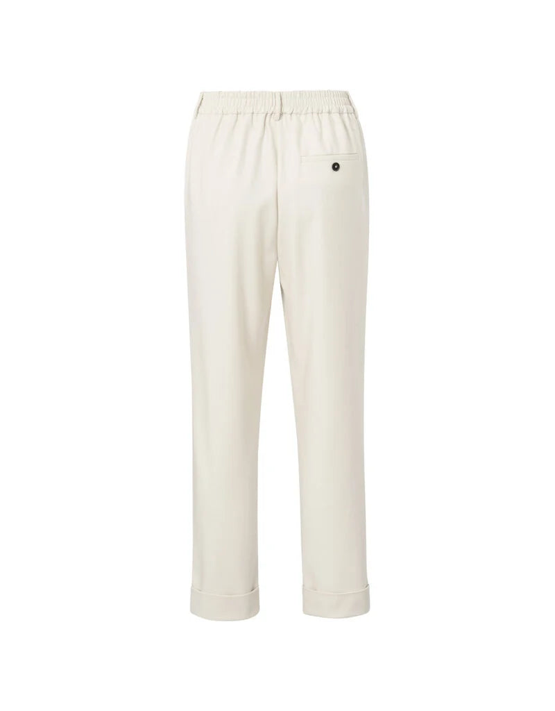 Elastic Waist Trousers in Chalk White