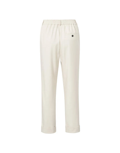 Elastic Waist Trousers in Chalk White