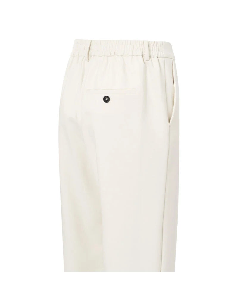 Elastic Waist Trousers in Chalk White