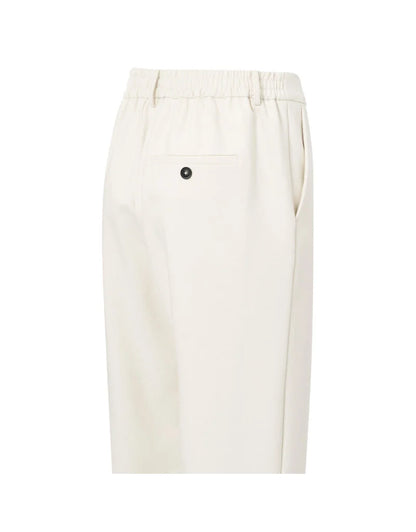 Elastic Waist Trousers in Chalk White