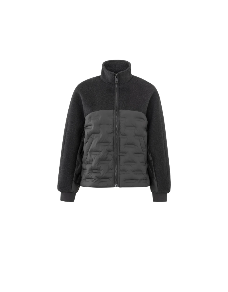 Oversized Cropped Wool Jacket in Anthracite