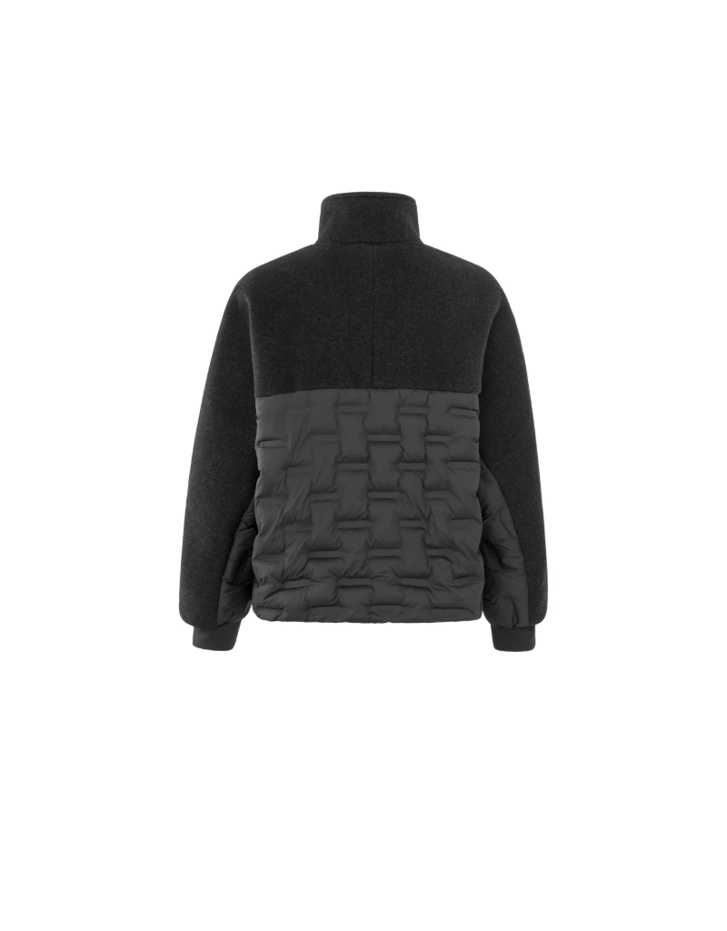 Oversized Cropped Wool Jacket in Anthracite
