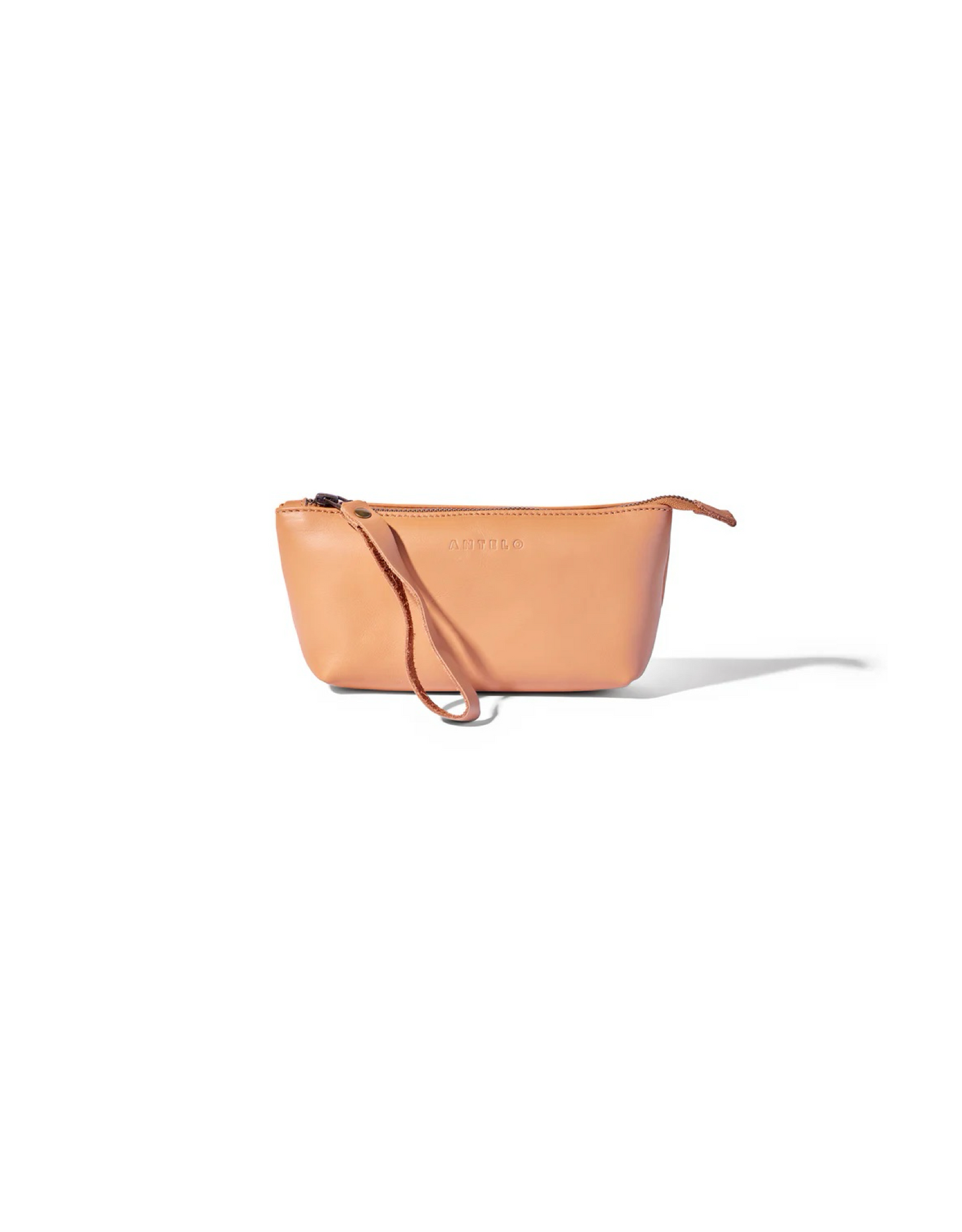 Asher Leather Wristlet in Almond Tan