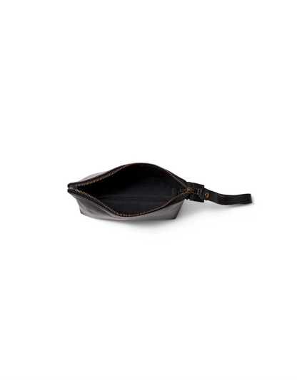 Asher Leather Wristlet in Black