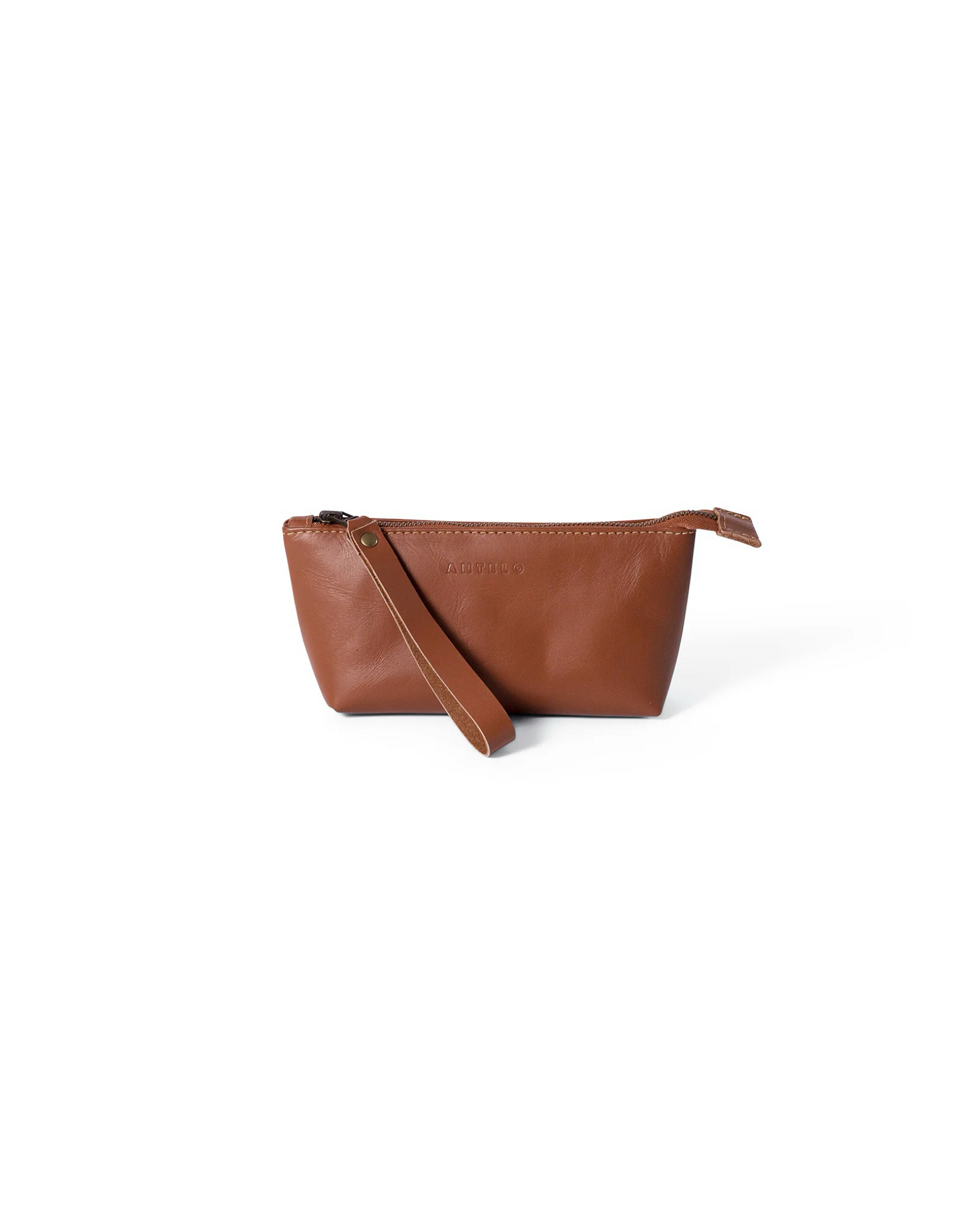 Asher Leather Wristlet in Cider Tan