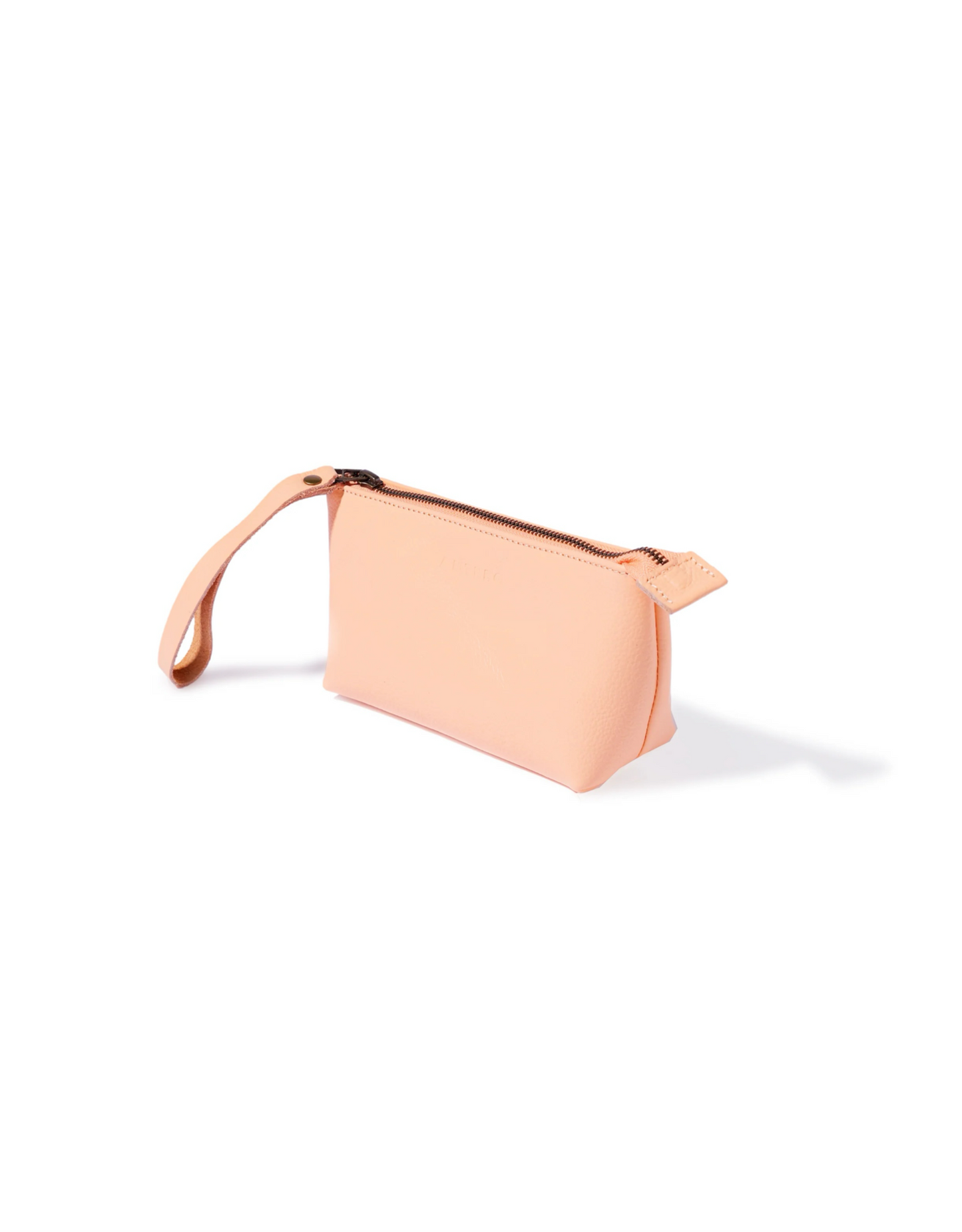 Asher Leather Wristlet in Pebble Peach Haze