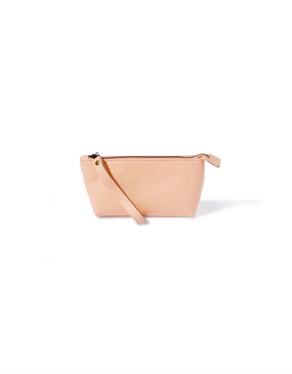 Asher Leather Wristlet in Pebble Peach Haze