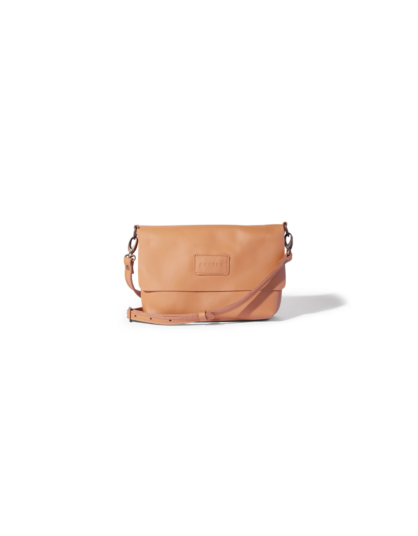 Jeanie Leather Crossbody in Almond Tan