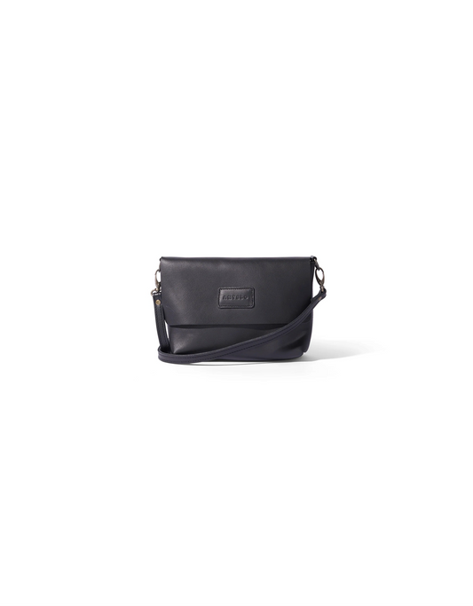 Jeanie Leather Crossbody in Black