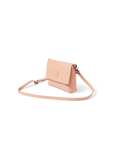 Jeanie Leather Crossbody in Peach Haze