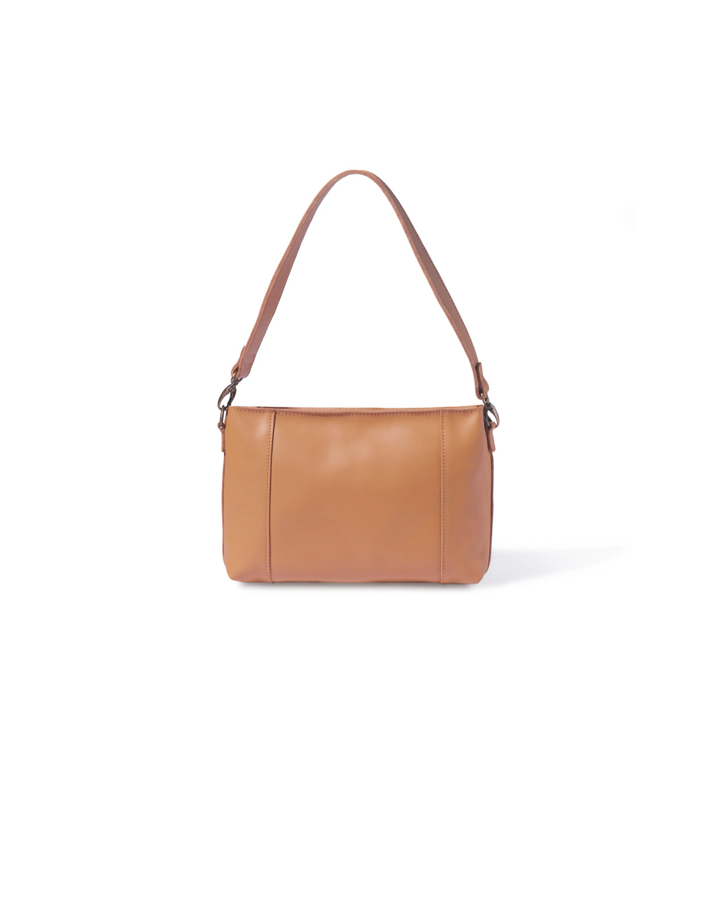 Margo Leather Crossbody + Shoulder Strap in Almond Tan