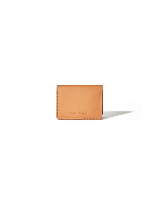 Ozzie Leather Card Wallet in Almond Tan