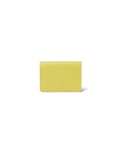 Ozzie Leather Card Wallet in Chartreuse