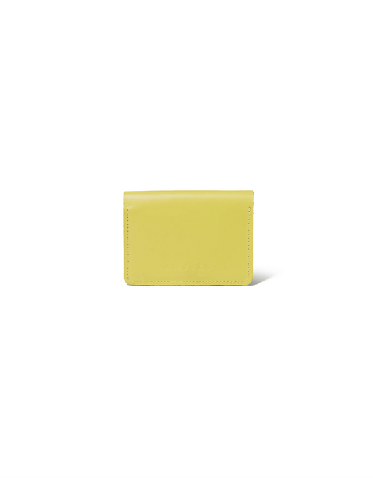 Ozzie Leather Card Wallet in Chartreuse