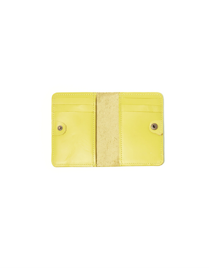 Ozzie Leather Card Wallet in Chartreuse