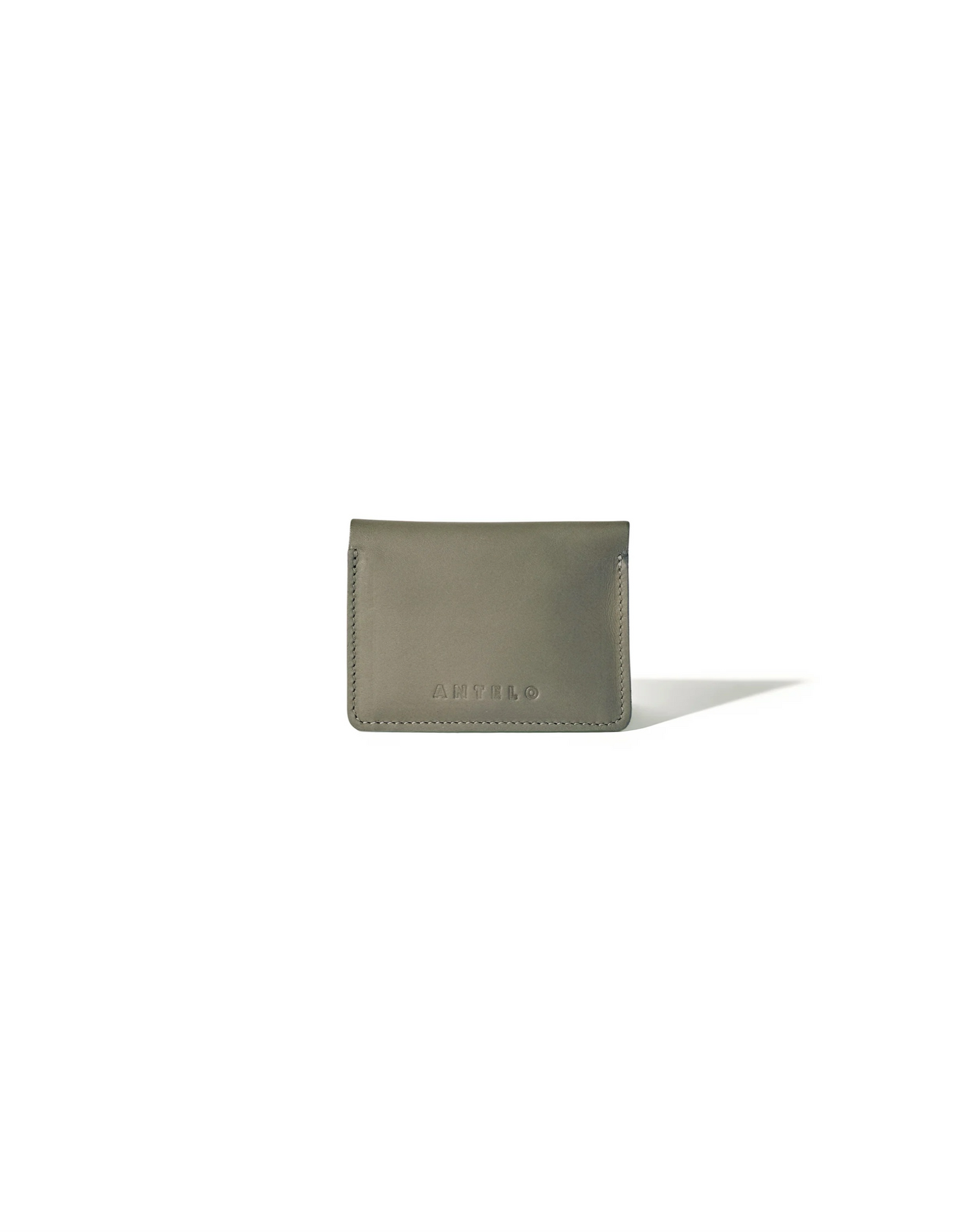 Ozzie Leather Card Wallet in Khaki Green