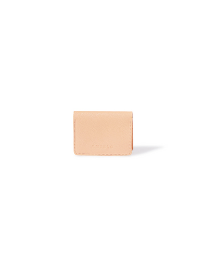 Ozzie Leather Card Wallet in Pebble Peach Haze