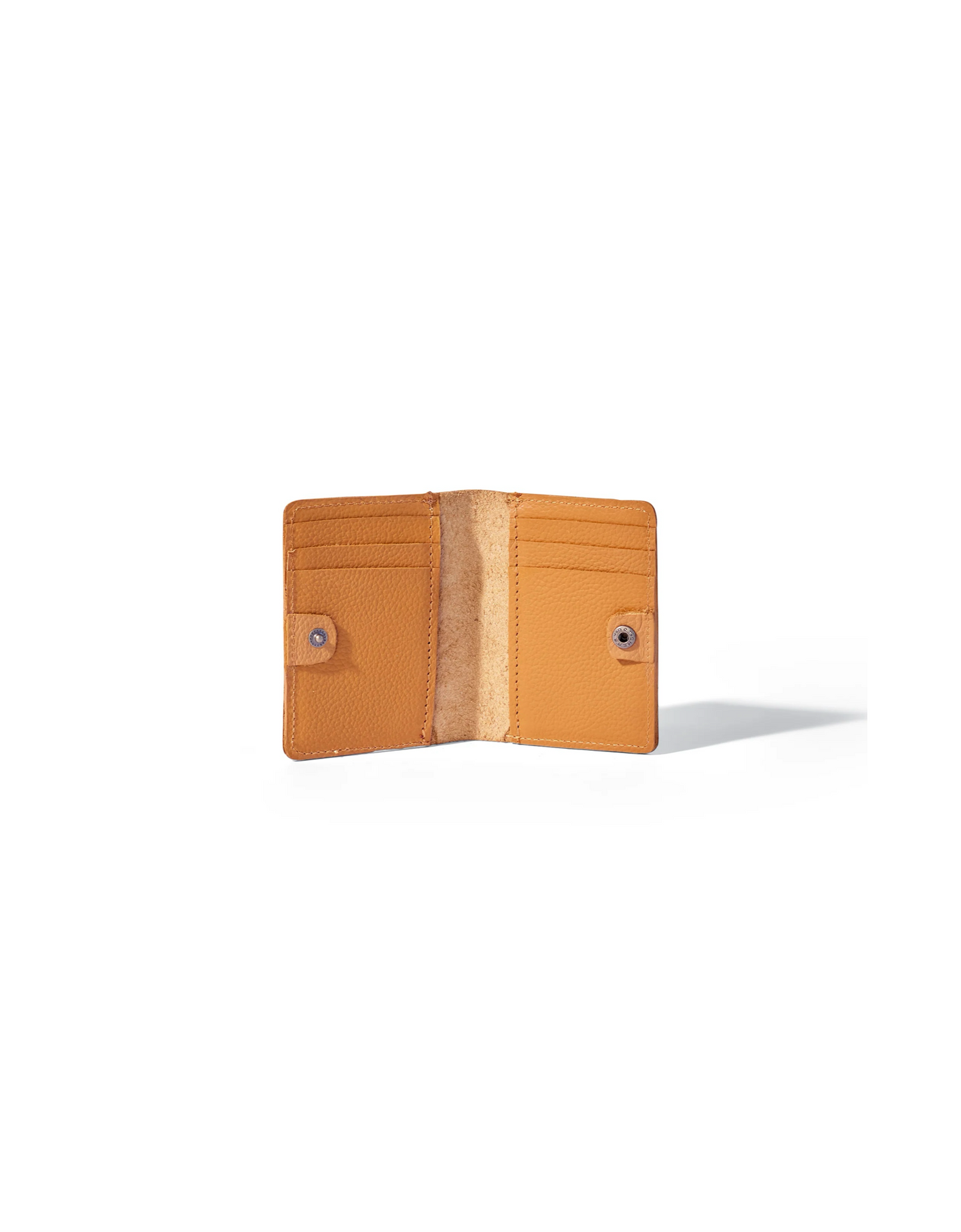 Ozzie Leather Card Wallet in Pebble Honey Mustard