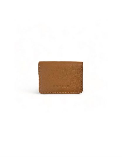 Ozzie Leather Card Wallet in Pebble Iced Coffee