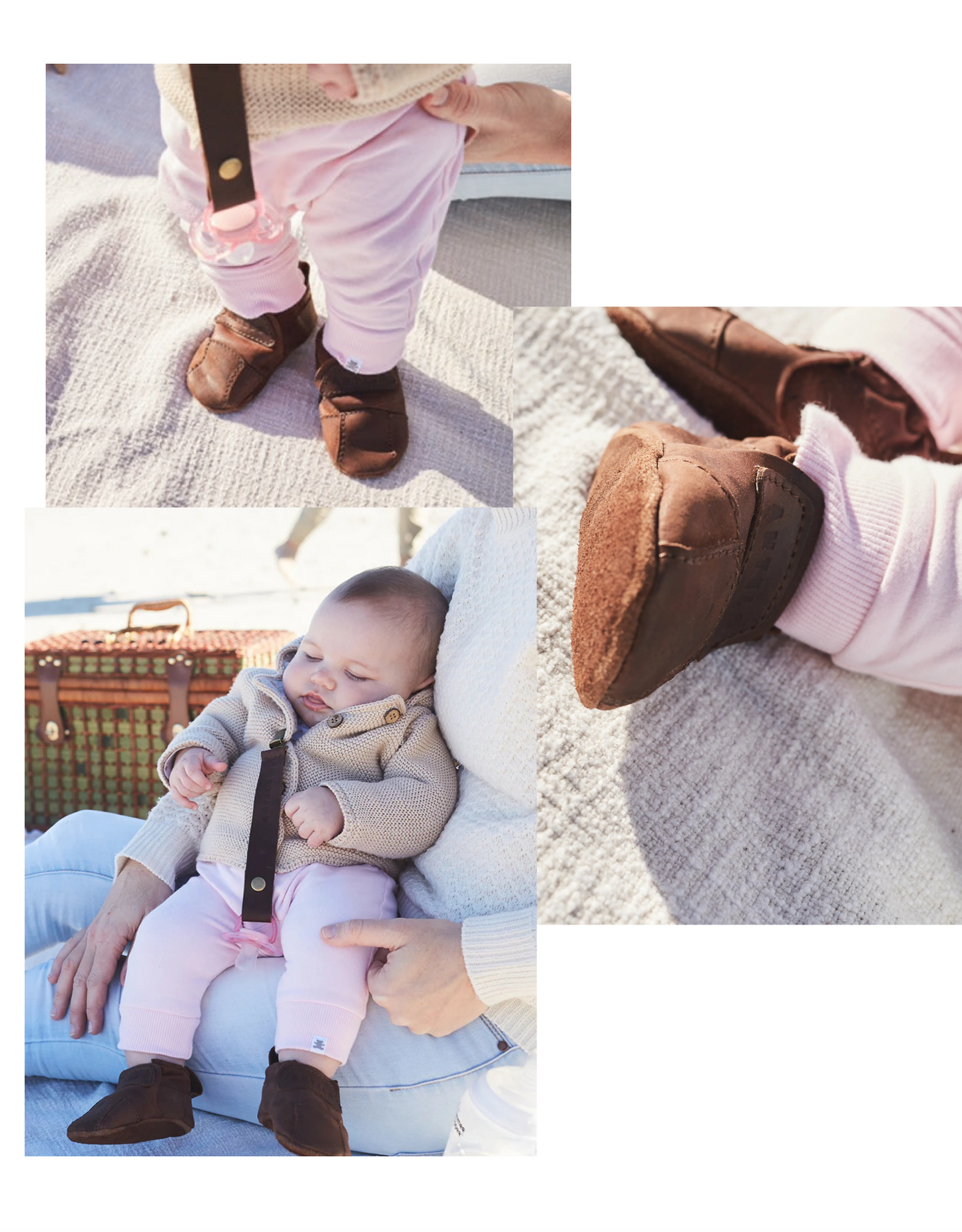 Reece Leather Baby Shoes in Baby Bloom