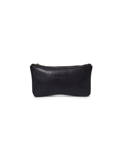 Sofia Leather Zip Pouch in Black