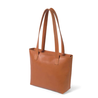 Milly Unlined Cider Midi Leather Tote with Zip