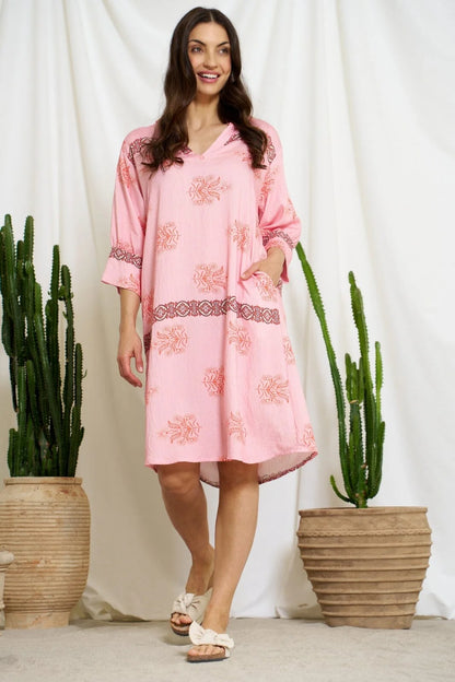 Benita Dress in Rosa