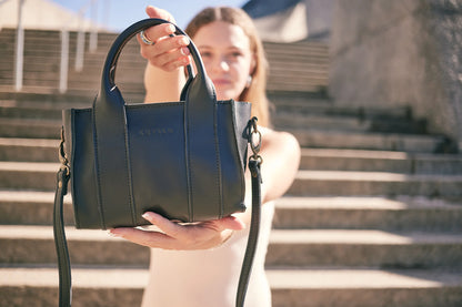 Berkley Leather Mini Crossbody Shopper in Khaki Green