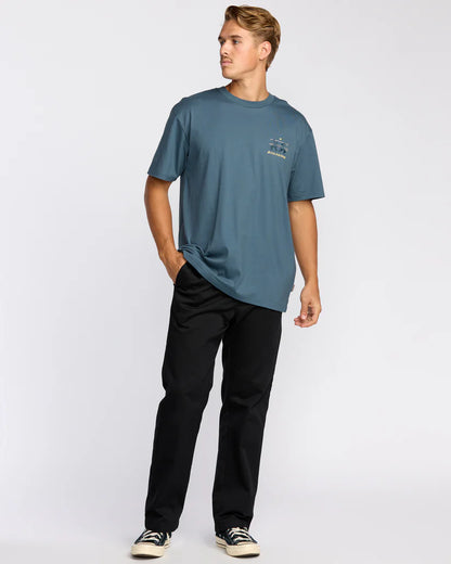 Split The Peak Tee in Steel Blue