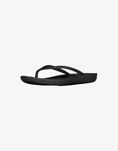 iQushion Flip Flops in All Black