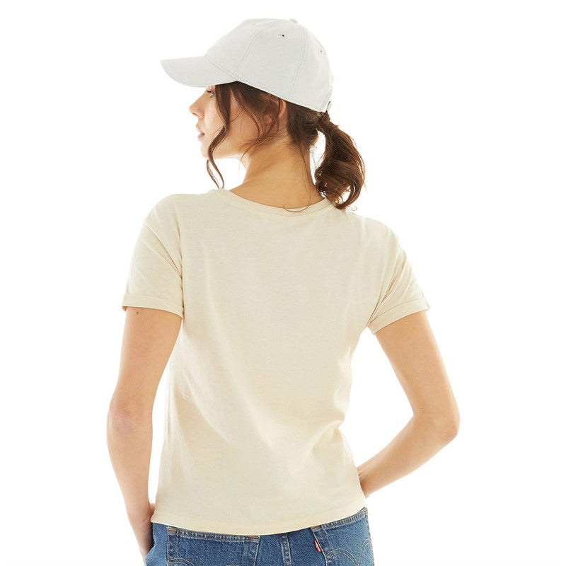 Amber Crew Neck Boxy Tee in Almond