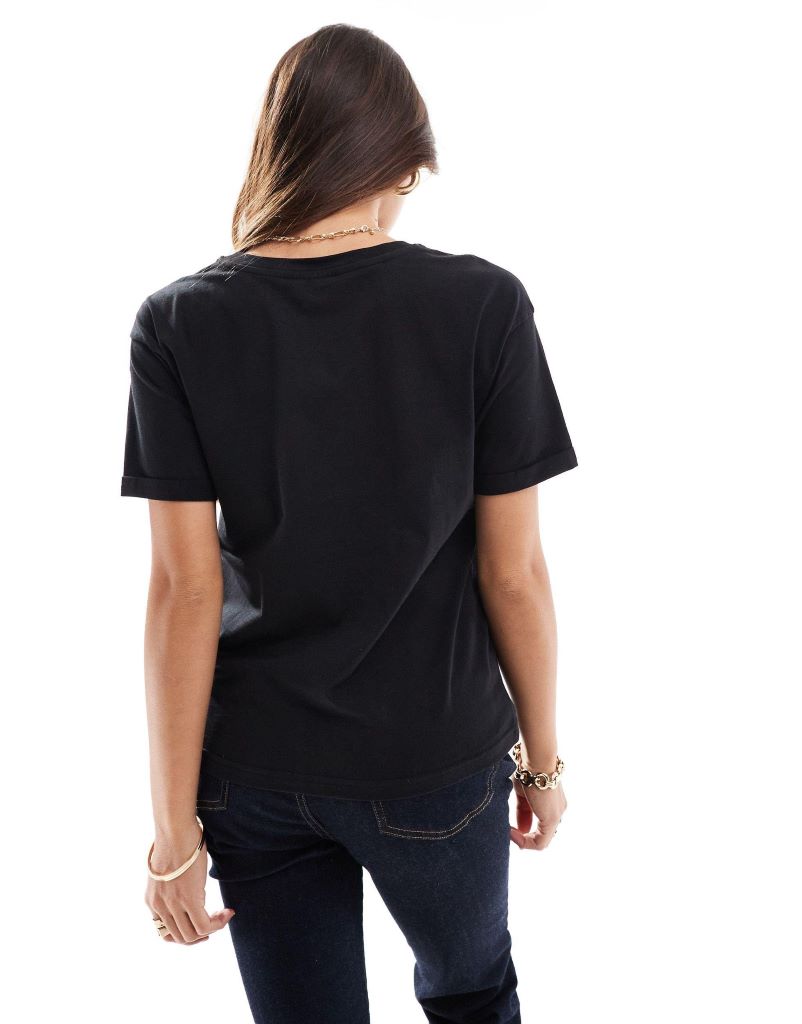 Amber Crew Neck Boxy Tee in Black