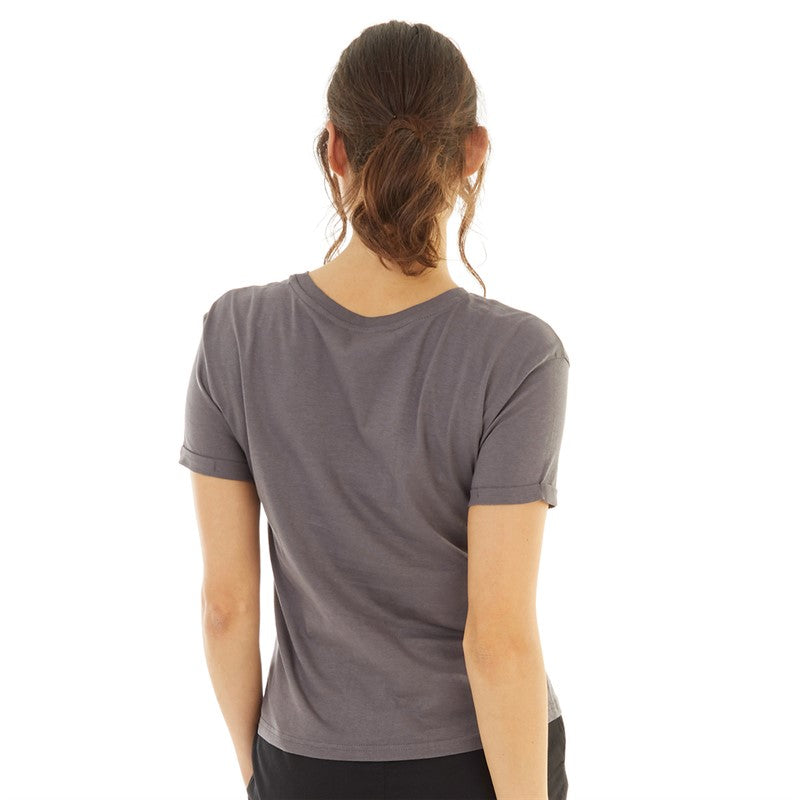 Amber Crew Neck Boxy Tee in Ash