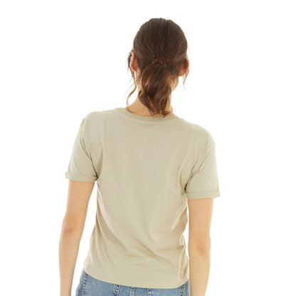 Amber Crew Neck Boxy Tee in Light Khaki