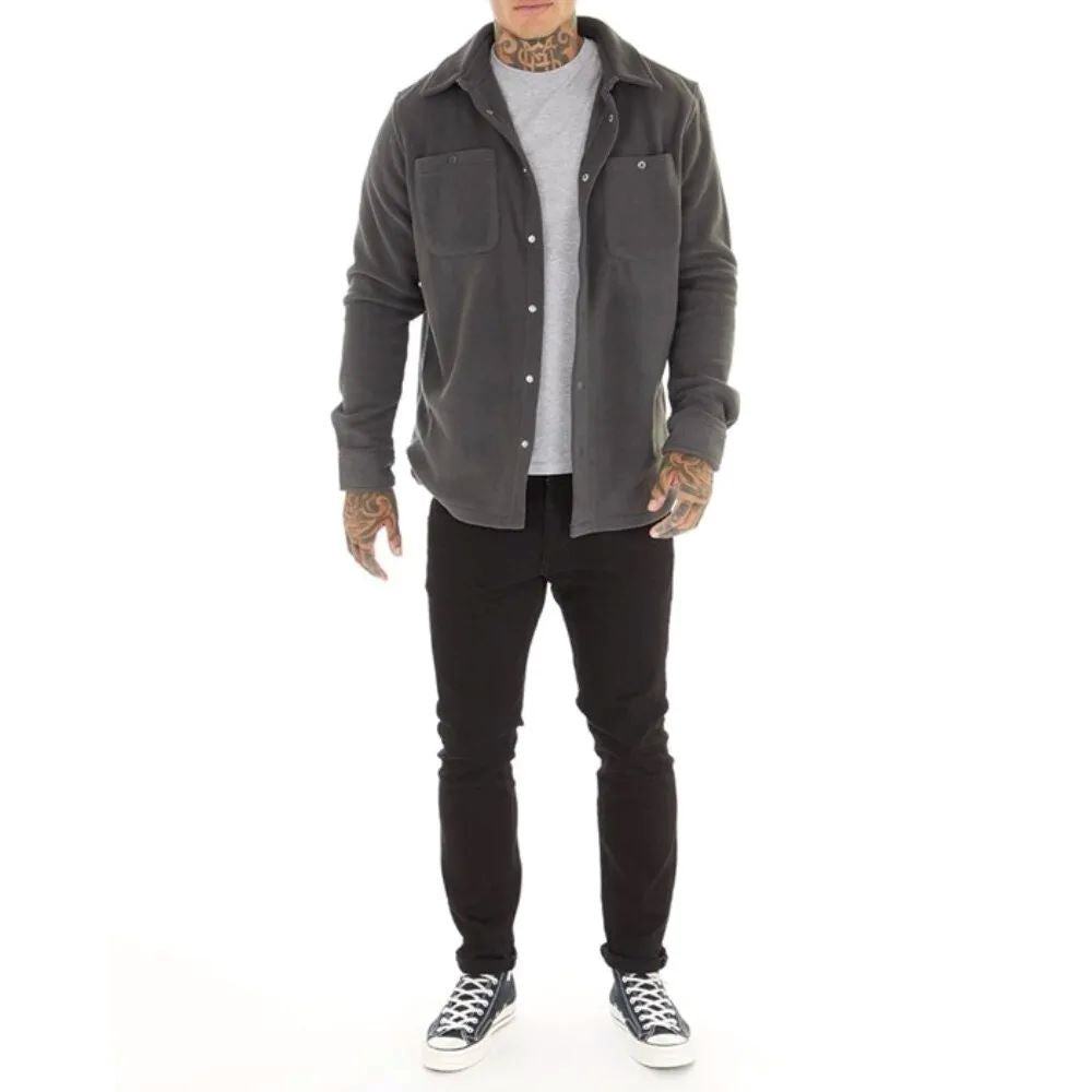 Bogart Micro Fleece Over Shirt in Grey