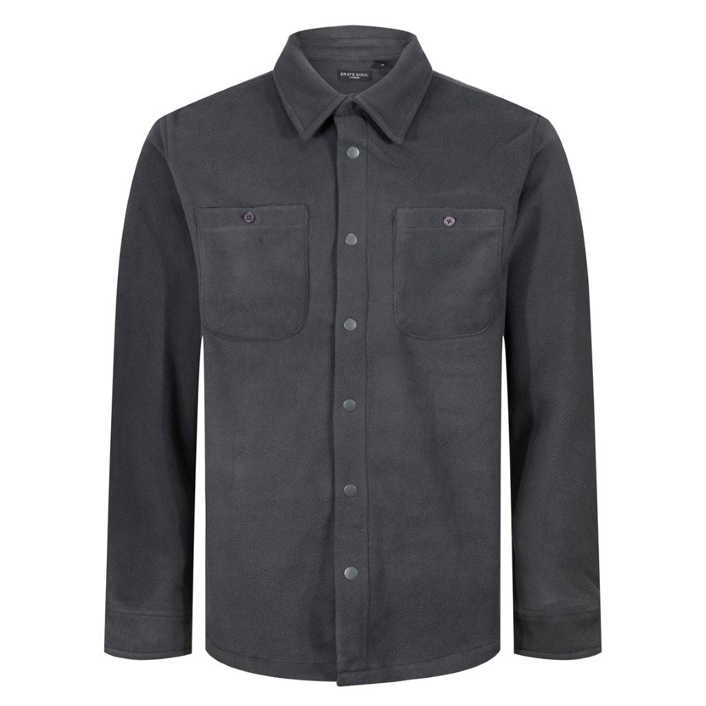 Bogart Micro Fleece Over Shirt in Grey