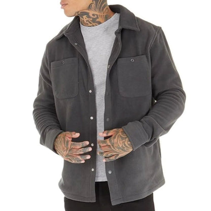 Bogart Micro Fleece Over Shirt in Grey