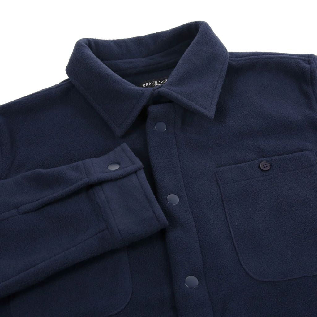 Bogart Micro Fleece Over Shirt in Dark Navy