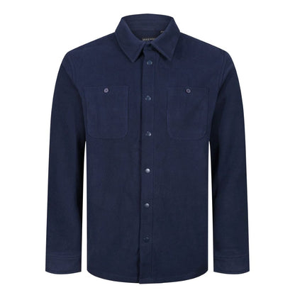 Bogart Micro Fleece Over Shirt in Dark Navy