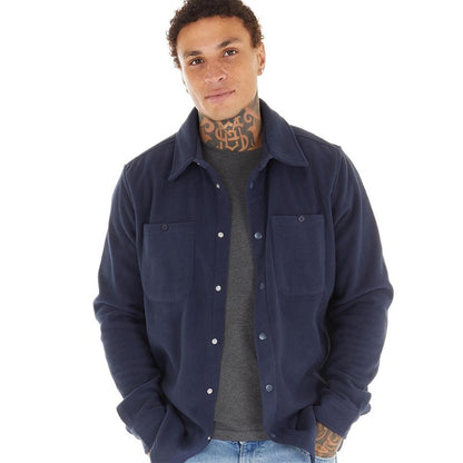 Bogart Micro Fleece Over Shirt in Dark Navy