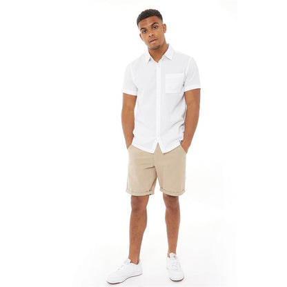 Hampson Cotton Twill Chino Shorts in Stone