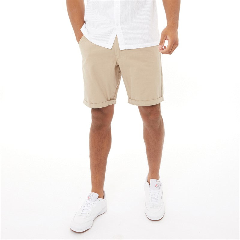 Hampson Cotton Twill Chino Shorts in Stone