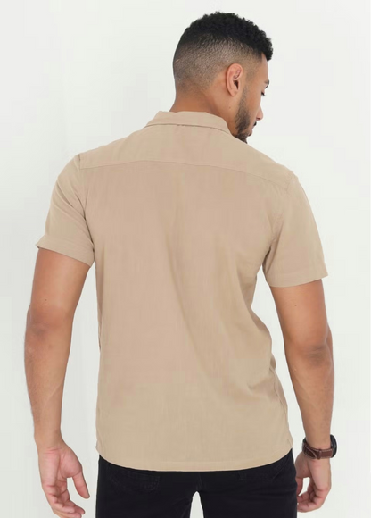 Mikitae SS Linen Blend Shirt in Stone