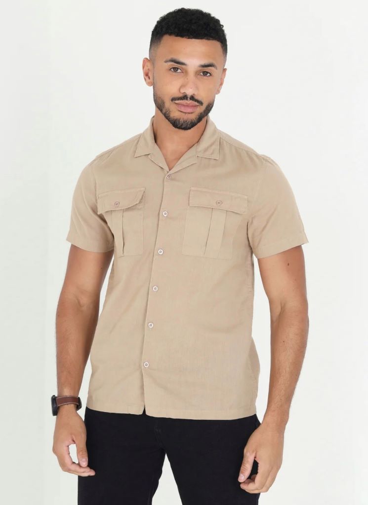 Mikitae SS Linen Blend Shirt in Stone