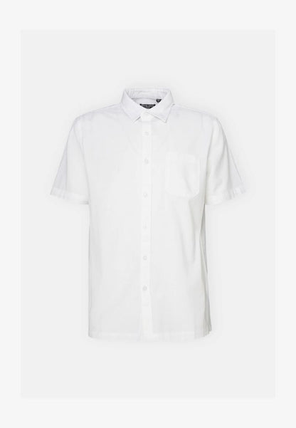 Obelisk SS Cotton & Linen Blend Shirt in White